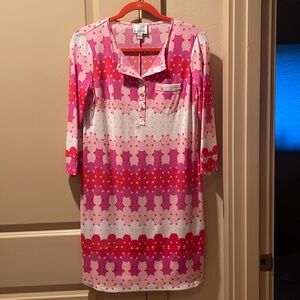 Used pink, red, and purple dress by Donna Morgan, size 6.
